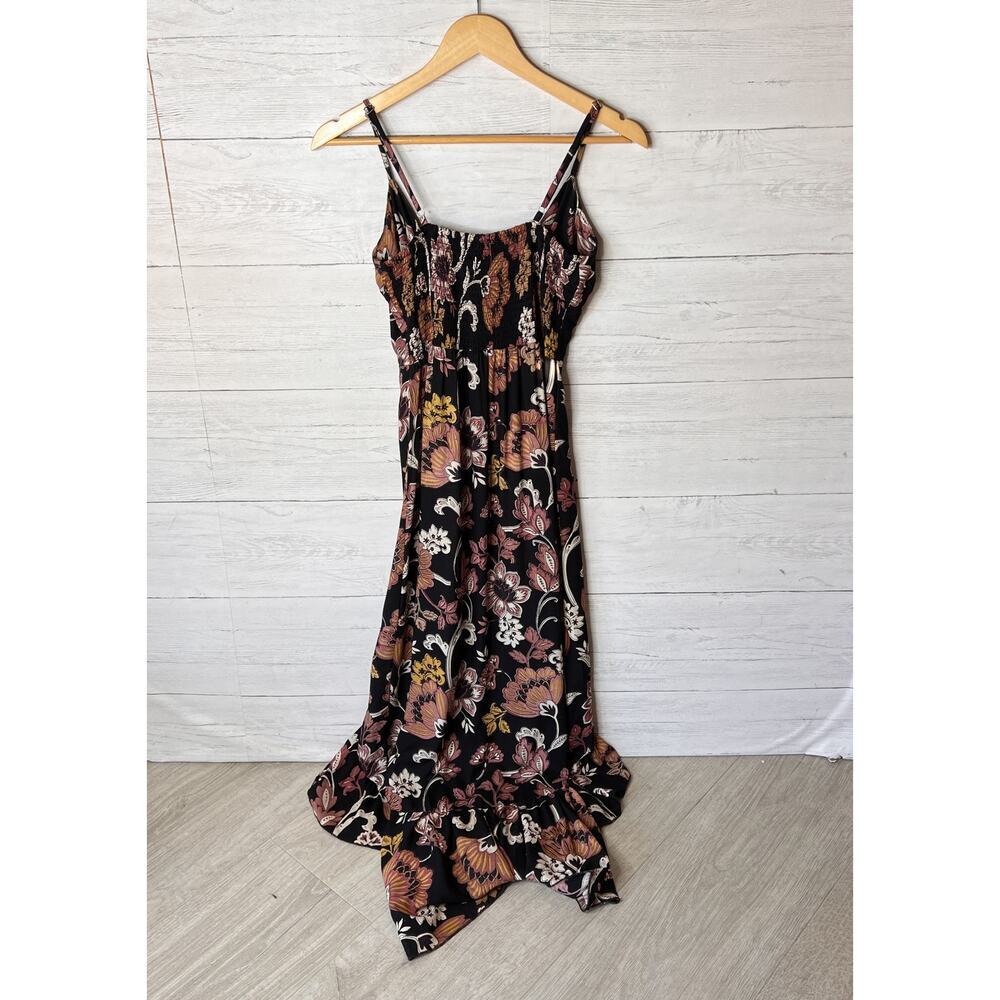 Angie Dress Womens SZ Medium Earth Tones Bishop Dress Paisley Floral Twist Front - Picture 14 of 16